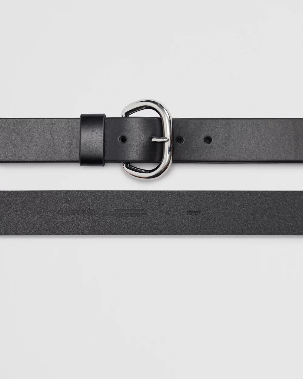 Curved Horseshoe Buckle Leather Belt
