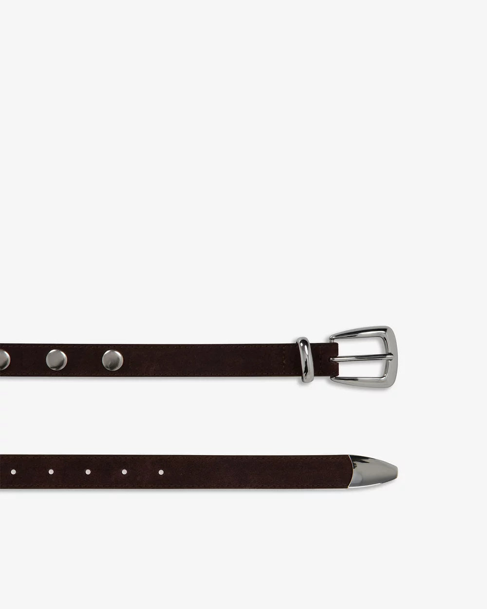 Western Suede Skinny Belt (with Eyelet Detailing)