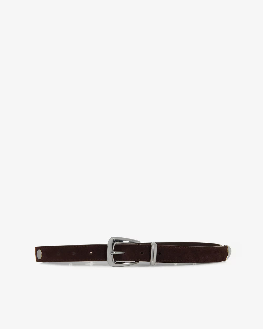 Western Suede Skinny Belt (with Eyelet Detailing)