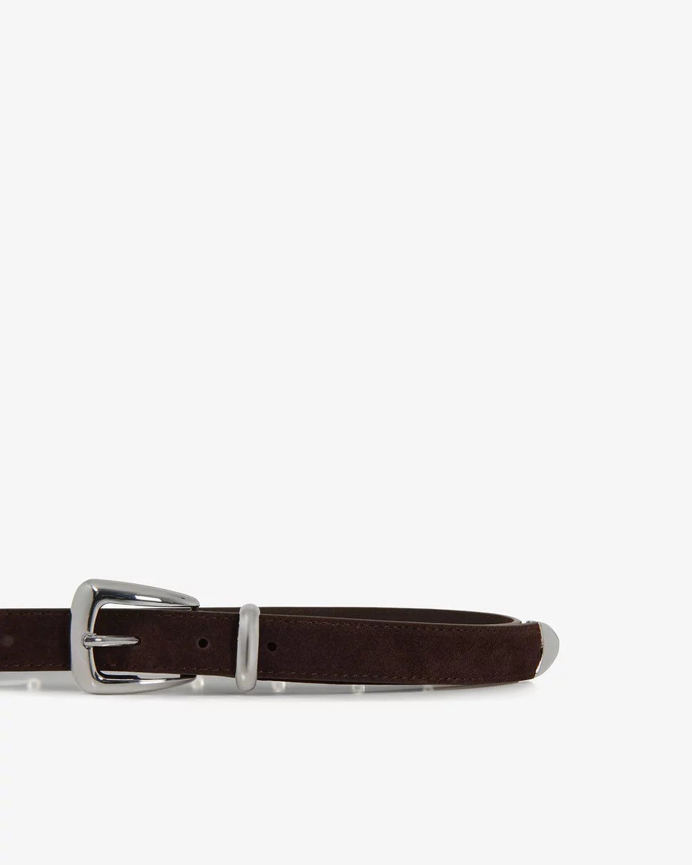 Western Suede Skinny Belt (with Eyelet Detailing)