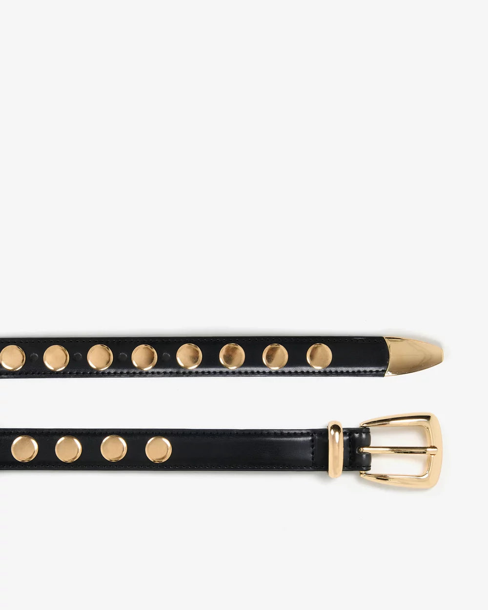"Vanguard" Gold-Studded Leather Belt