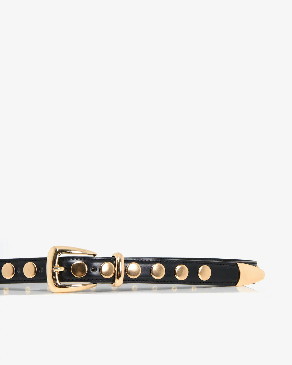 "Vanguard" Gold-Studded Leather Belt
