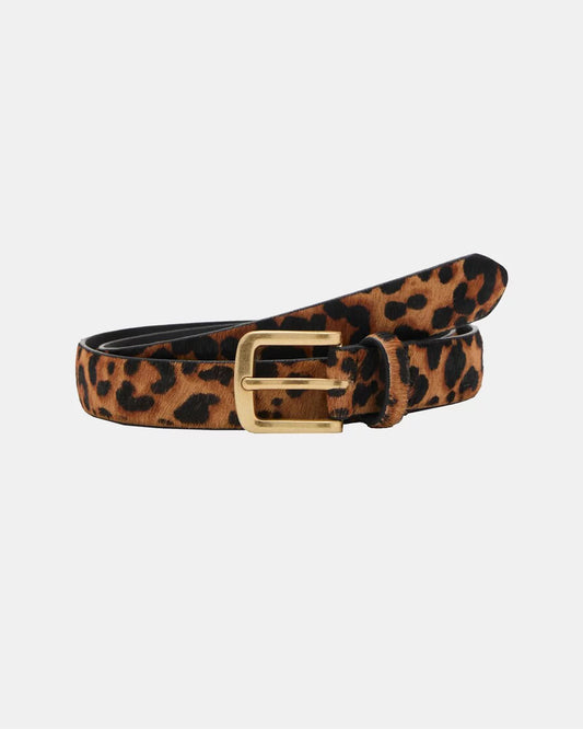 Leopard Print Calf Hair Belt (often called "Leopard Pony Hair Belt").
