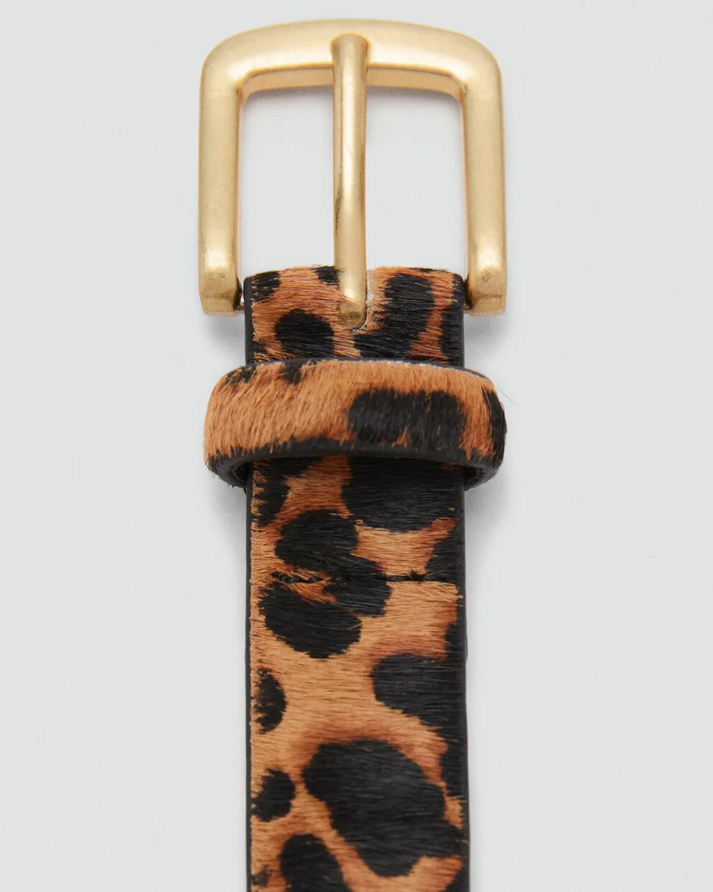 Leopard Print Calf Hair Belt (often called "Leopard Pony Hair Belt").