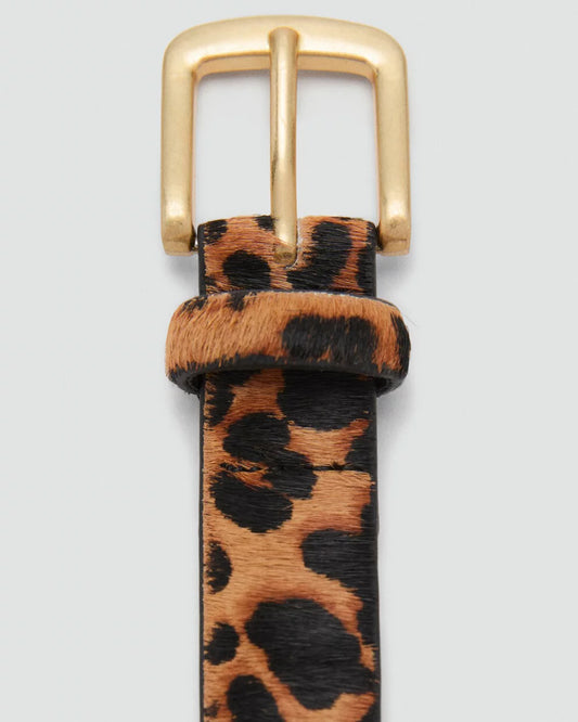 Leopard Print Calf Hair Belt (often called "Leopard Pony Hair Belt").