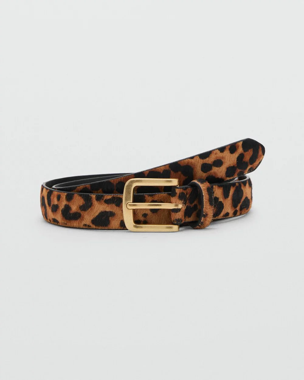 Leopard Print Calf Hair Belt (often called "Leopard Pony Hair Belt").