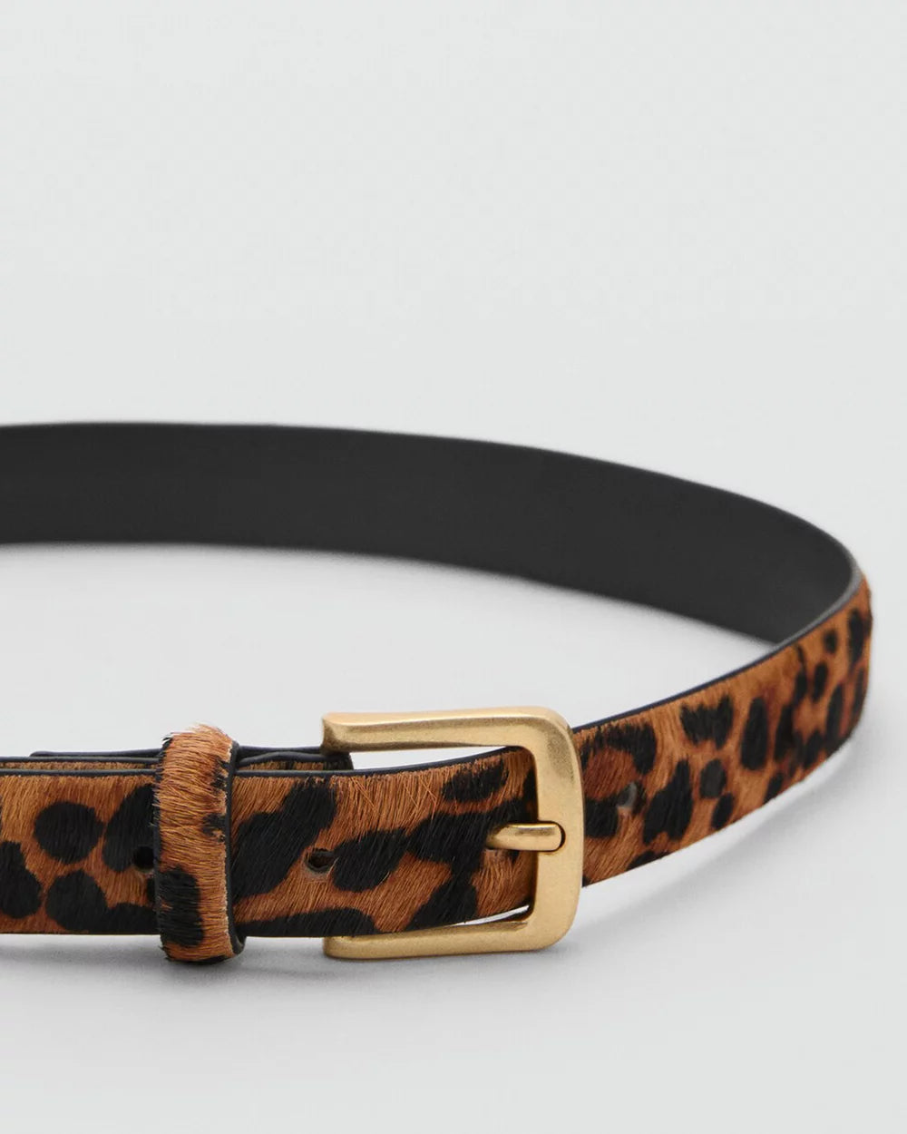 Leopard Print Calf Hair Belt (often called "Leopard Pony Hair Belt").