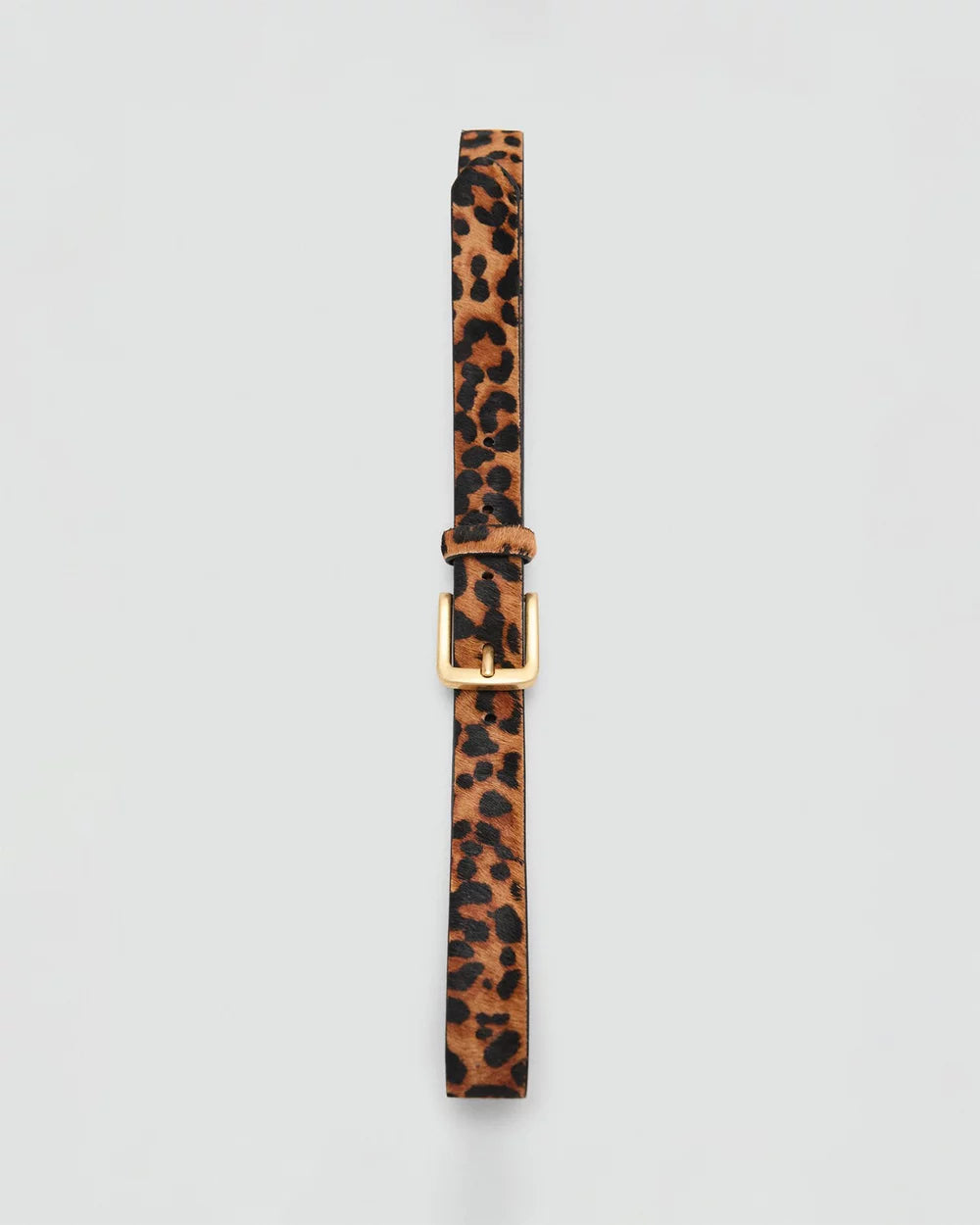 Leopard Print Calf Hair Belt (often called "Leopard Pony Hair Belt").