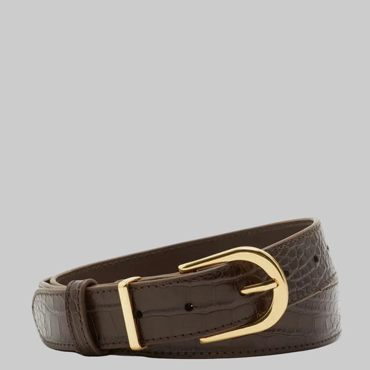 "Croc-Elite" Embossed Leather Belt