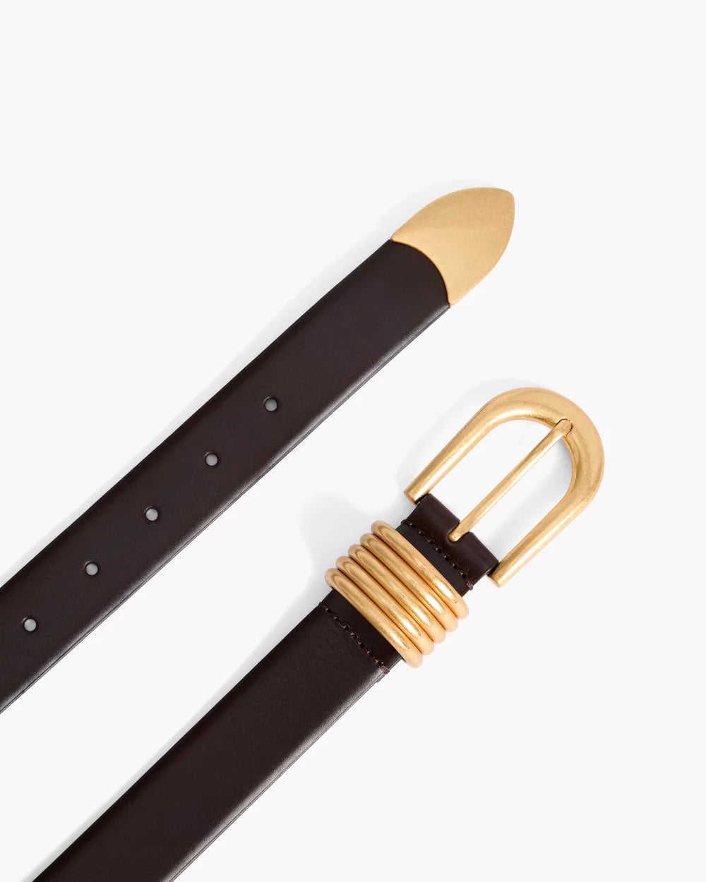 "Aurelian" Gold-Accent Leather Belt
